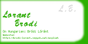 lorant brodi business card