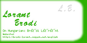 lorant brodi business card